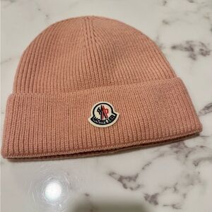 Blush knit beanie hat